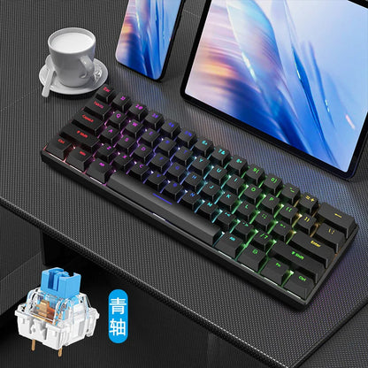 Gaming Keyboard White Mechanical Game USB Keyboards 60% Mini Teclado Spanish Keyborad Teclado Pc Key Board Laptop Computer