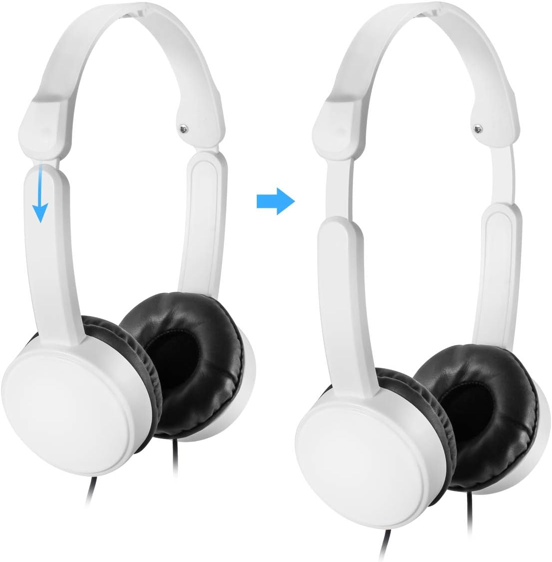 Wholesale Bulk Headphones Earbuds Classroom 5 Pack Headphones in Bulk SP-T05 White Multi Pack for Kids for School Back to School Adjustable Headsets for Students Children